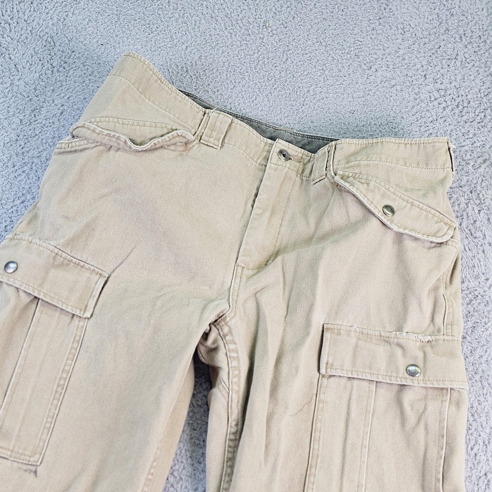 Duluth Trading Co Cargo Pants Mens 38x30 Beige 100% Cotton Canvas Workwear